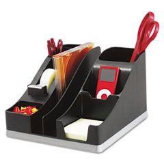 deflect-o All-In-One Caddy, 8 x 9 1/4 x 5 1/4, Black/Silver DEF35172