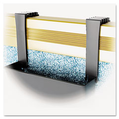 deflect-o Break-Resistant Plastic Partition Brackets, 1 3/4 x 3, Black, 2/PK DEF391404