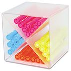 deflect-o Desk Cube with X Dividers, Clear Plastic, 6 x 6 x 6 DEF350201