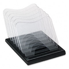 deflect-o Document Browser, Five Sections, Plastic, 8 1/8w x 11 5/8d x 6 3/8h, Black DEF39090104B