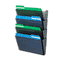 deflect-o DocuPocket Four-Pocket Wall Set, Plastic, Letter, 13 x 4 x 7, Smoke DEF73402