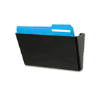deflect-o DocuPocket Stackable Wall Pocket, Plastic, Letter, 13 x 4 x 7, Black DEF73204