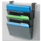 deflect-o DocuPocket Three-Pocket Partition Set, Plastic, Letter, 13 x 4 x 7, Black DEF73504
