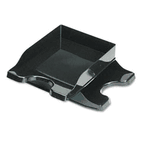 deflect-o Docutray Multi-Directional Stacking Tray Set, Two Tier, Polystyrene, Black DEF63904