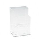 deflect-o Extra-Deep Flat Back Display, 2 Compartments, 4-1/2w x 3-3/4d x 7h, Clear DEF77201