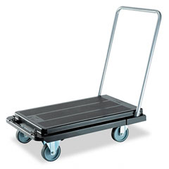 deflect-o Heavy-Duty Platform Cart, 500lb Capacity, 20-9/10w x 32-5/8d x 9h, Black DEFCRT550004