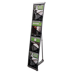 deflect-o Mesh Floor Stand, 4 Compartments, 10w x 14-1/2d x 54h, Black DEF780172