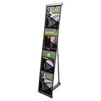 deflect-o Mesh Floor Stand, 4 Compartments, 10w x 14-1/2d x 54h, Black DEF780172
