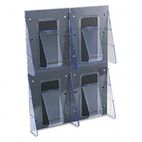 deflect-o Multi-Pocket Wall-Mount Literature Systems, 18-1/4w x 2-7/8d x 23-1/2h,Clear/BK DEF56001
