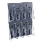 deflect-o Multi-Pocket Wall-Mount Literature Systems, 18-1/4w x 2-7/8d x 23-1/2h, Clear/BL DEF56201