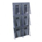 deflect-o Multi-Pocket Wall-Mount Literature Systems, 18-1/4w x 2-7/8d x 35-1/4h,Clear/BK DEF56401
