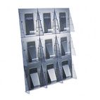 deflect-o Multi-Pocket Wall-Mount Literature Systems, 27-3/8w x 2-7/8d x 35-1/4h, Clear/BK DEF56801