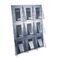deflect-o Multi-Pocket Wall-Mount Literature Systems, 27-3/8w x 2-7/8d x 35-1/4h, Clear/BK DEF56801