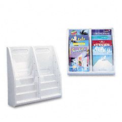 deflect-o Multi-Tiered Desktop/Wall-Mount Literature Holders, 20-1/4w x 5d x 19-3/4h, Gray DEF52209