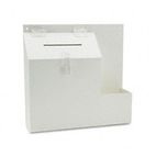 deflect-o Plastic Suggestion Box with Locking Top, 13-3/4 x 3-5/8 x 13, White DEF79803