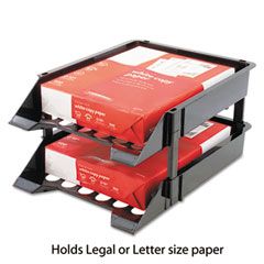 deflect-o Super Tray Unbreakable Countertop Tray Set, Two Tier, Plastic, Black DEF63304
