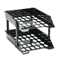 deflect-o Super Tray Unbreakable Countertop Tray Set, Two Tier, Plastic, Black DEF63304