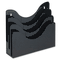 deflect-o Three-Tier Document Organizer, Plastic, 13 3/8 x 3 1/2 x 11 1/2, Black DEF390204