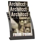 deflect-o Three-Tier Magazine Holder, 11-1/4w x 6-15/16d x 13-5/16h, Black DEF693704