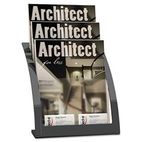 deflect-o Three-Tier Magazine Holder, 11-1/4w x 6-15/16d x 13-5/16h, Silver DEF693745