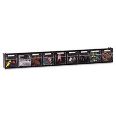 deflect-o Tilt Bin Plastic Storage System w/9 Bins, 23 5/8 x 2 1/2 x 3 5/16, Black DEF20904OP