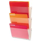 deflect-o Unbreakable Wall File Set, Letter, Three Pocket, Clear DEF63601RT