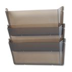 deflect-o Unbreakable Wall File Set, Letter, Three Pocket, Smoke DEF63602RT