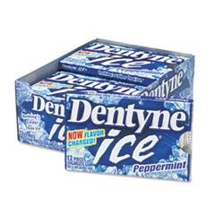 Dentyne Ice Sugarless Gum, Peppermint Flavor, 16 Pieces/Pack, 9 Packs/Box CDB3125400