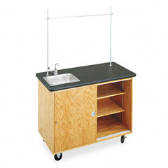 Diversified Woodcrafts Economy Mobile Lab Table, Rectangular, 48w x 24d x 36h, Black DVW4111K