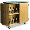 Diversified Woodcrafts Mobile Microscope Storage Cabinet, 48w x 24d x 40h, Black/Oak DVW4701K
