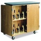 Diversified Woodcrafts Mobile Microscope Storage Cabinet, 48w x 24d x 40h, Black/Oak DVW4701K