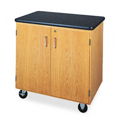 Diversified Woodcrafts Mobile Storage Cabinet, 36w x 24d x 36h, Black/Oak DVW4401K