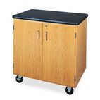 Diversified Woodcrafts Mobile Storage Cabinet, 36w x 24d x 36h, Black/Oak DVW4401K