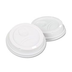 Dixie Dome Drink-Thru Lids, Fits 10, 12 & 16 oz. Paper Hot Cups, White, 500/Carton DXE9542500DXCT