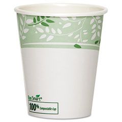 Dixie EcoSmart Hot Cups, Paper w/PLA Lining, Viridian, 10 oz., 1000/Carton DXE2340PLA