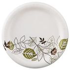 Dixie Pathways Paper Plates, 6.875", WiseSize, Green/Burgundy, 125 per Pack DXEUX7WSPK