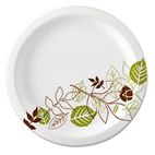 Dixie Pathways Paper Plates, 8.5", WiseSize, Green/Burgundy, 125 per Pack DXEUX9WSPK