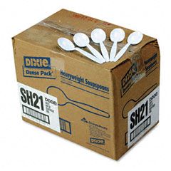 Dixie Plastic Cutlery, Heavyweight Soup Spoons, 1000/Carton, White DXESH217