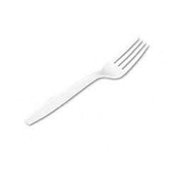 Dixie Plastic Cutlery, Mediumweight Forks, White, 1000/Carton DXEPFM21