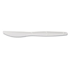 Dixie Plastic Cutlery, Mediumweight Knives, White, 1000/Carton DXEPKM21