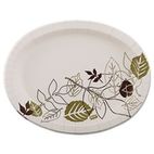 Dixie Ultra Pathways Heavyweight Oval Platters, 8 1/2 x 11, Green/Burgundy, 125 Pack DXESX11PLPATHPK