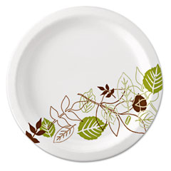 Dixie Ultralux Pathways Paper Plates, 5.875", Green/Burgundy, 1000/Carton DXEUX6PATH