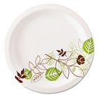 Dixie Ultralux Pathways Paper Plates, 6.875", Green/Burgundy, 1000/Carton DXEUX7PATH