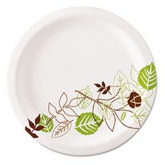 Dixie Ultralux Pathways Paper Plates, 8.5", Green/Burgundy, 1000/Carton DXEUX9PATH