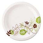 Dixie Ultralux Pathways Paper Plates, 8.5", Green/Burgundy, 1000/Carton DXEUX9PATH