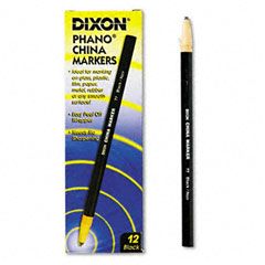 Dixon China Marker, Black, Dozen DIX00077