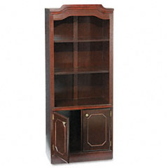 DMi Governors Series Bookcase With Doors, 3 Shelves, 30w x 14d x 74h, Mahogany DMI735009