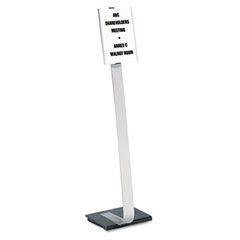 Durable Info Sign Duo Floor Stand, Letter-Size Inserts, 15 x 44-1/2, Clear DBL481423