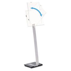 Durable Info Sign Duo Floor Stand, Tabloid-Size Inserts, 15 x 44-1/2, Clear DBL481523