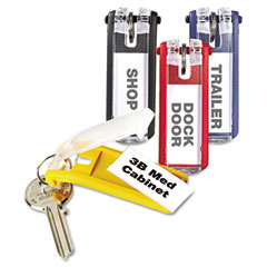 Durable Key Tags for Locking Key Cabinets, Plastic, 1-1/8 x 2-3/4, Assorted, 24/Pack DBL194900